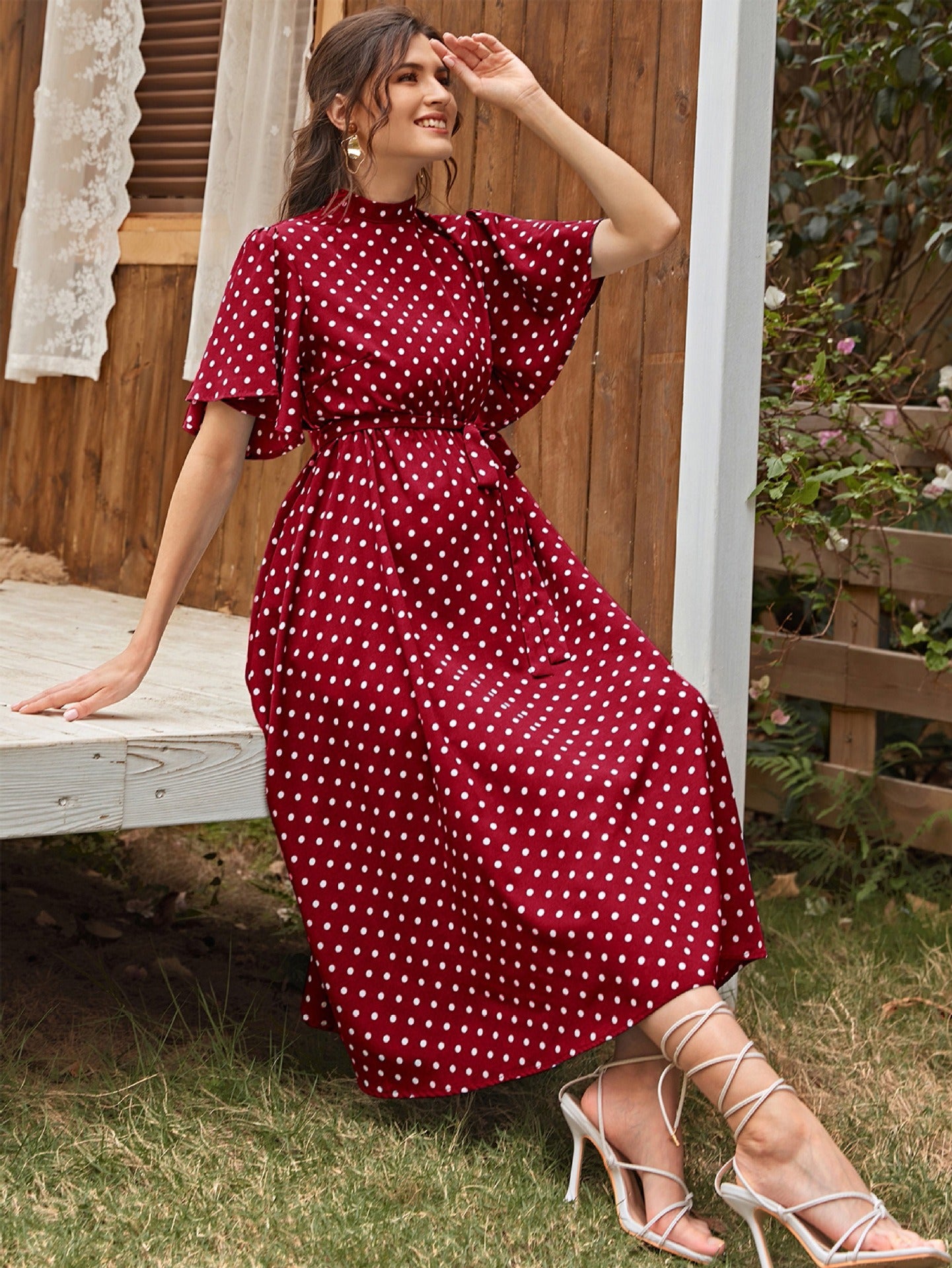 Comfortable Maternity Red Dotted Upper Longs - Original