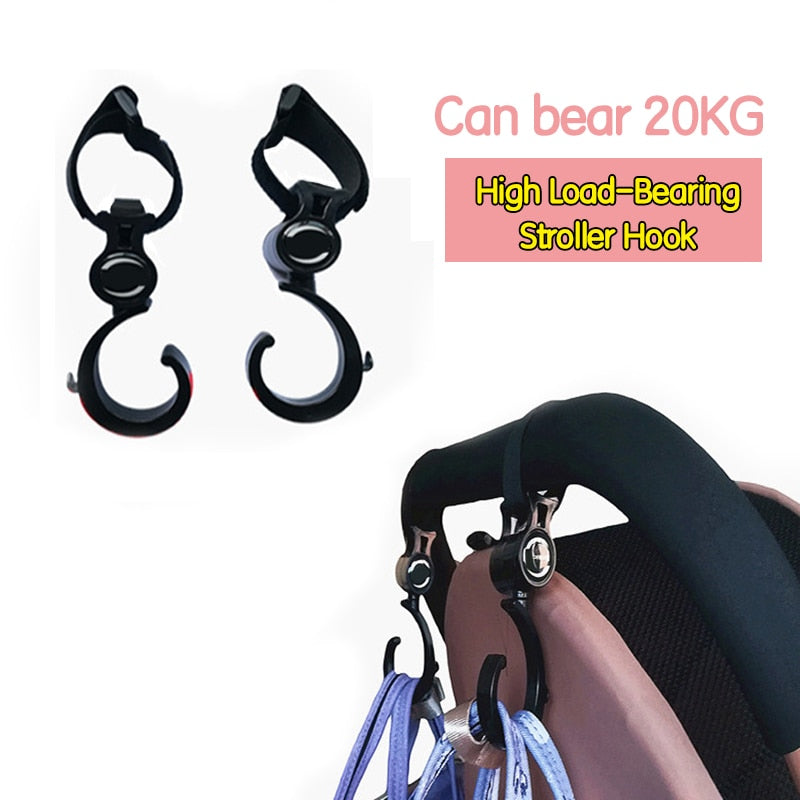 2pcs/ Baby Hanger Baby Bag Stroller Hooks Pram Rotate 360 Degree - Original